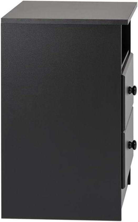 Prepac Astrid 2 Drawer Nightstand White: Modern Style, MDF, Includes Anti-Tip Hardware, for All Ages