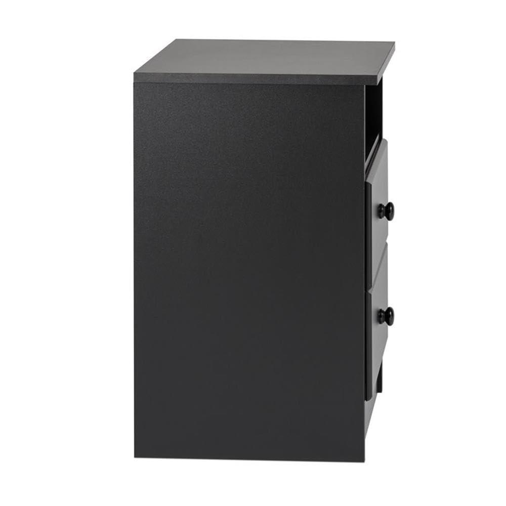 Prepac Astrid 2 Drawer Nightstand White: Modern Style, MDF, Includes Anti-Tip Hardware, for All Ages