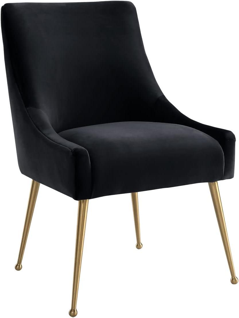 TOV Furniture Beatrix Black Velvet Side Chair with Gold Legs