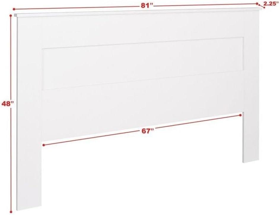 Prepac King Flat Panel Headboard White : 5-Year Warranty, MDF Construction, Spot Clean, King Size
