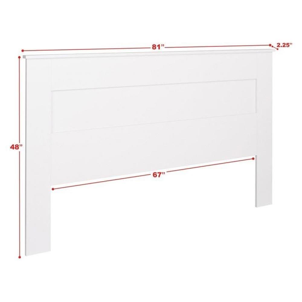 Prepac King Flat Panel Headboard White : 5-Year Warranty, MDF Construction, Spot Clean, King Size