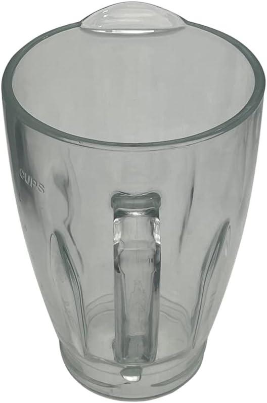 6-Cup Clear Glass Blender Jar with Black Lid