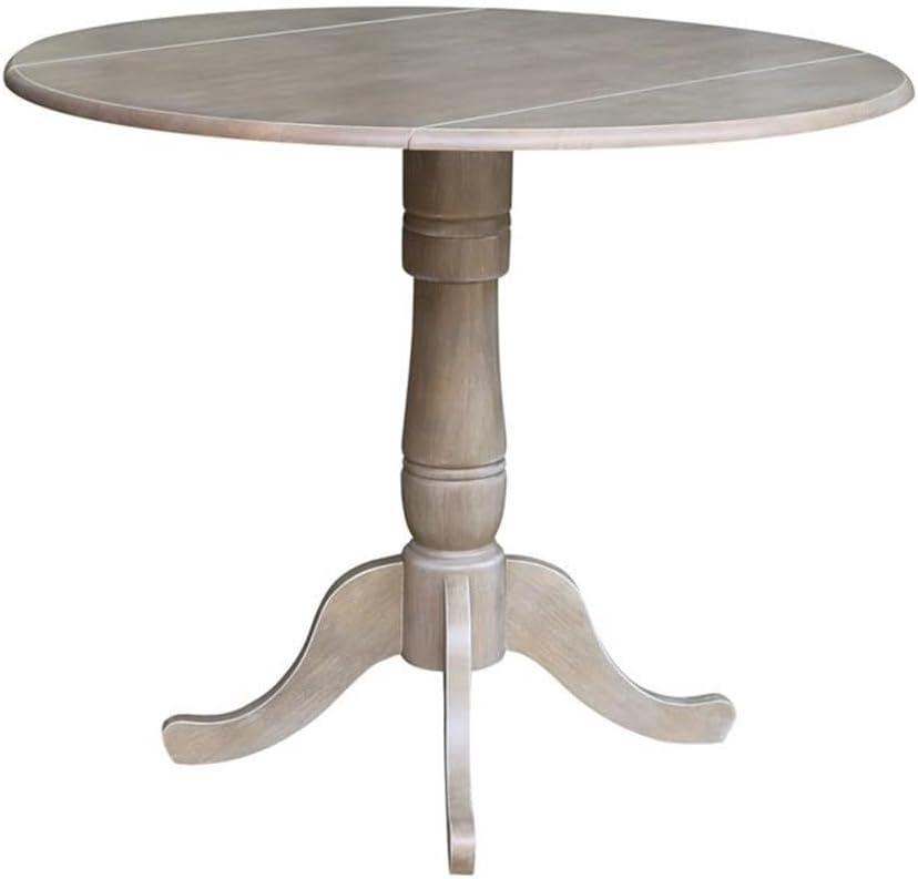 42" Round Dual Drop Leaf Pedestal Table - 35.5"H