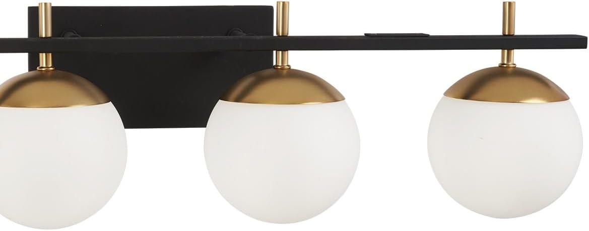 George Kovacs Lighting Alluria 4 - Light Vanity in  Weathered Black W/Autumn Gold