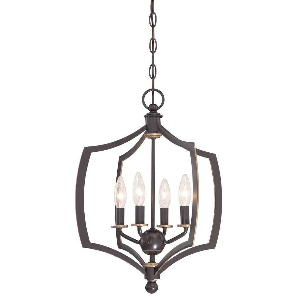 Mini Chandelier 4 Light Downton Bronze/Gold In Transitional Style 20.25 Inches Tall By 16 Inches Wide     -Traditional Installation Minka Lavery
