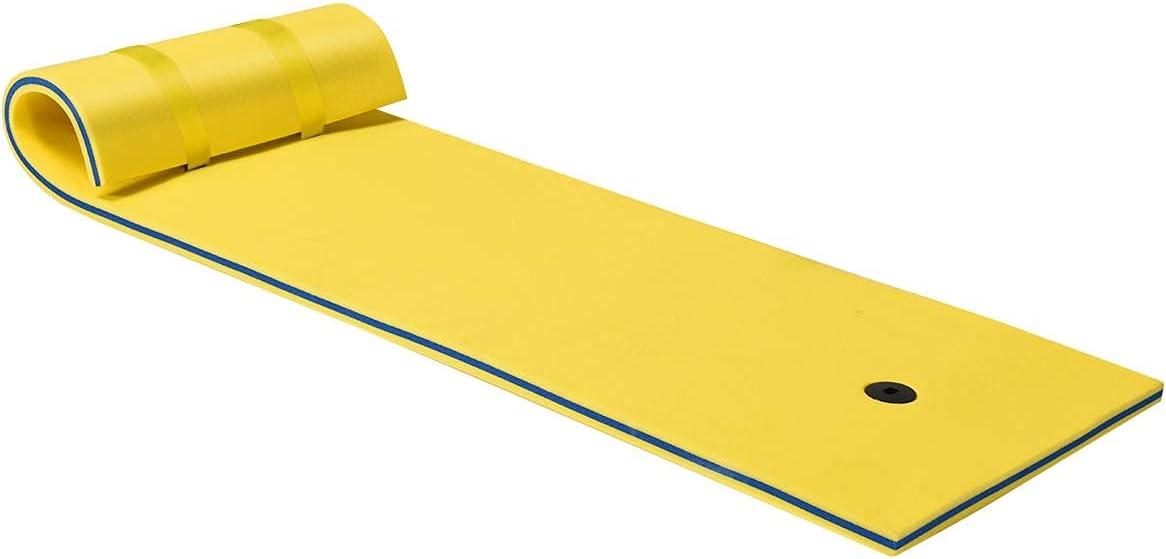 Costway 3-Layer Tear-Resistant Foam Floating Pad Island Water Sports Relaxing Yellow