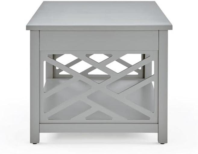 Alaterre Furniture Coventry 36 in. Coffee Table and End Tables Set of 3, Living Room Furniture Collection with Storage, Gray