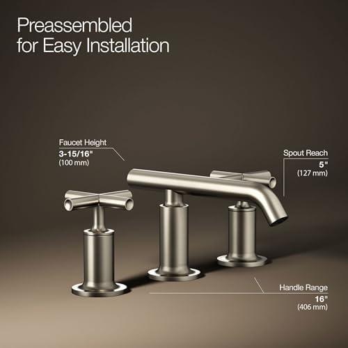 Purist® Widespread Bathroom Sink Faucet with Low Cross Handles and Low Spout