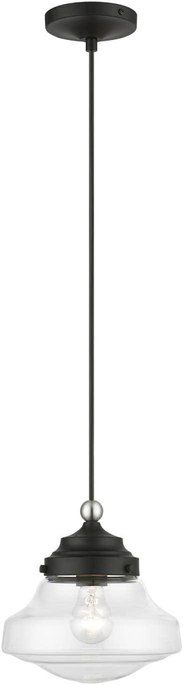 Livex Lighting Avondale 1 - Light Pendant in  Black/Brushed Nickel