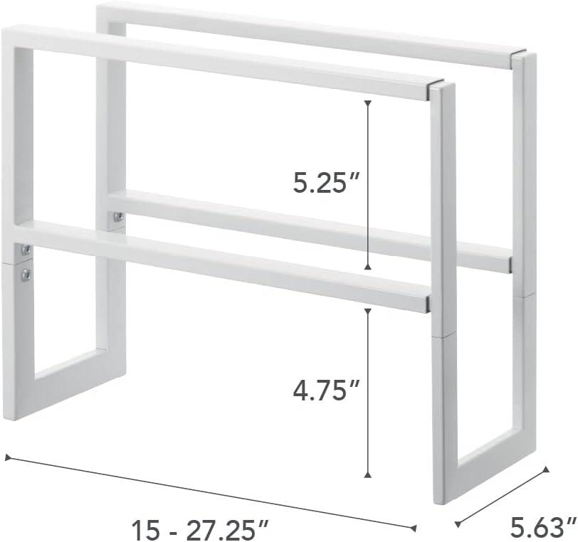 Yamazaki Home 2 Shelves Adjustable Shoe Rack, Large, Double, Steel,Holds 6 to 12 shoes, Expandable