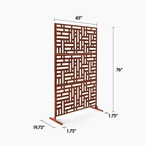 Veradek Corten Steel 76" Freestanding Outdoor Privacy Screen