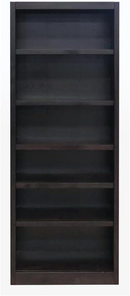 Concepts in Wood 6 Shelf Wood Bookcase, 84 inch Tall - Espresso Finish