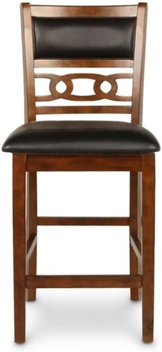 Gia 5-Piece Brown Wood Round Counter Dining Set