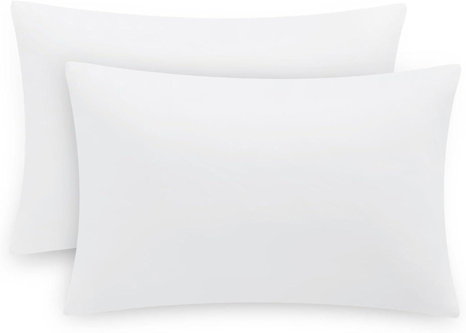 Queen Size Pillow Cases Set of 2 - White Queen Pillowcase 2 Pack with Envelope Closure, Soft Brushed Microfiber Bed Pillow Case Cover, 20x30 inches White Queen (20" x 30")