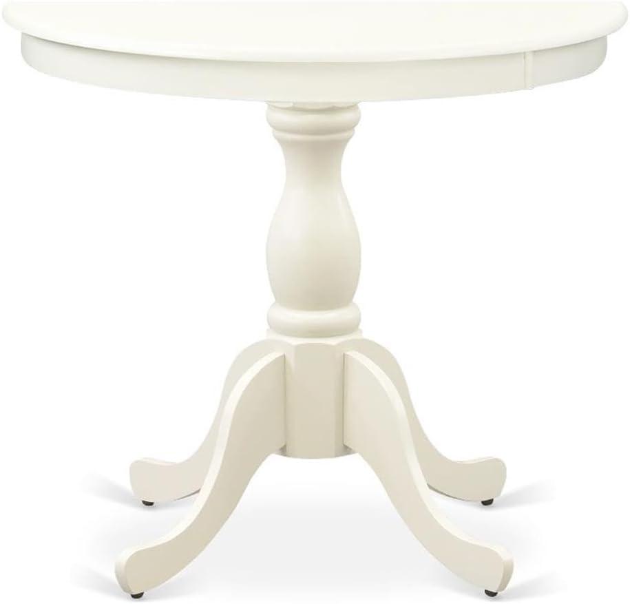 AST-LWH-TP - Dining Table - Linen White Top and Linen White Pedestal Leg Finish