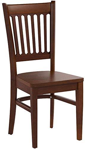 East West Furniture, Vancouver Wood Seat Dining Chairs in Espresso Finish, Set of 2