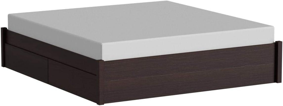 Prepac Select King 4-Post Platform Bed with 2 Drawers in Espresso