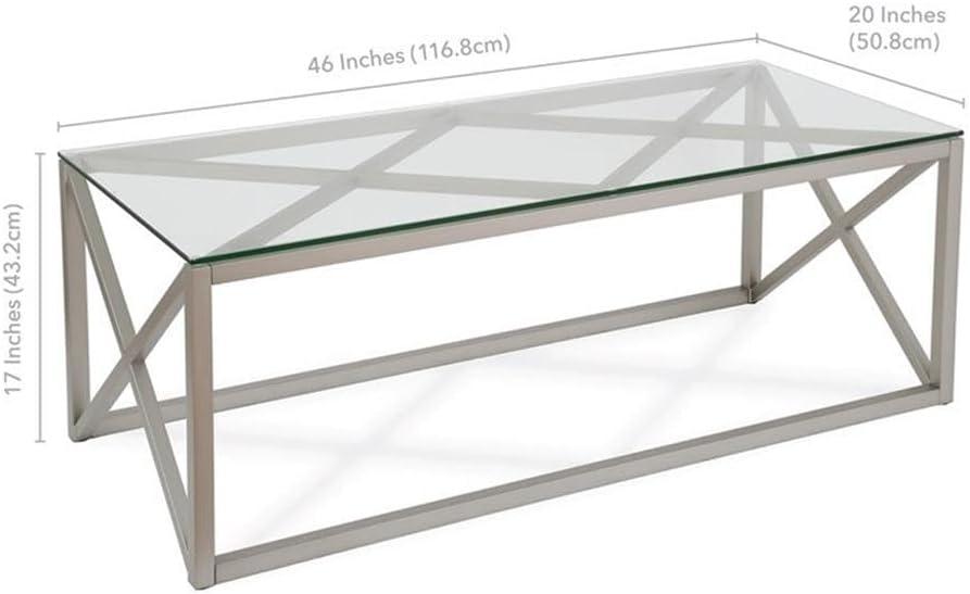 17' Metal Geometric Coffee Table in Gray - Henn&Hart