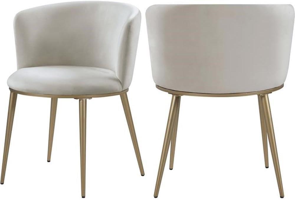 Meridian Furniture Skylar Cream Velvet Dining Chair (Set of 2)