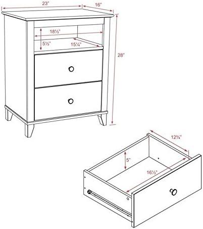 Yaletown 2 - Drawer Tall Nightstand - Prepac