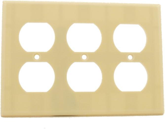 Ivory Thermoset 3-Gang Duplex Receptacle Wall Plate