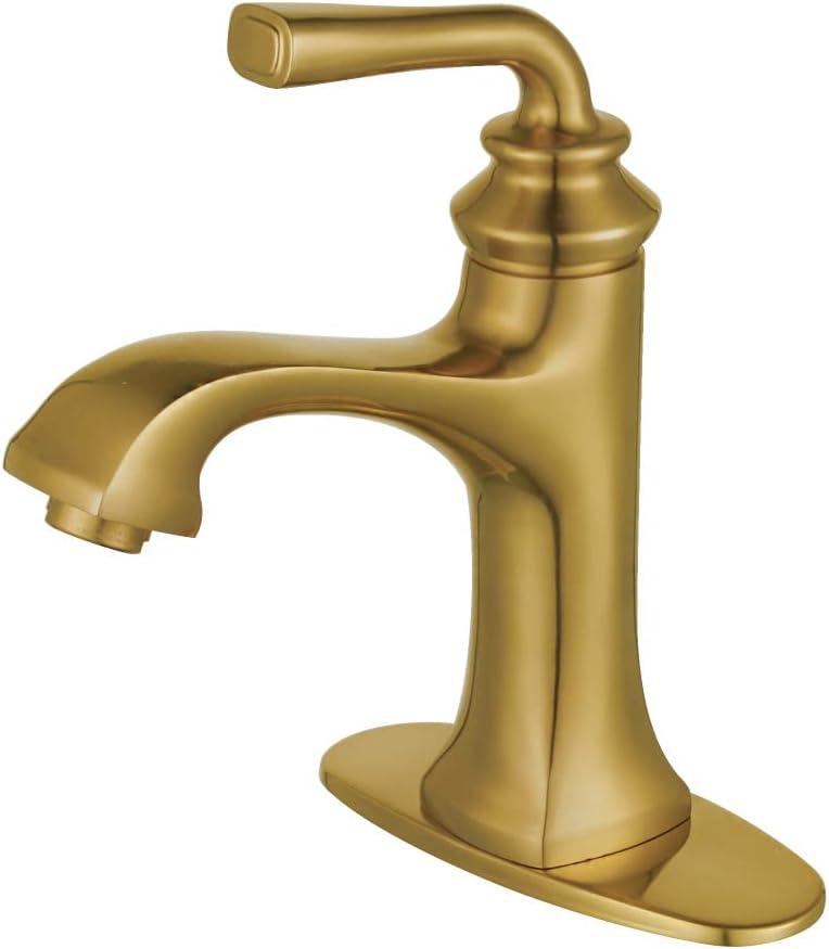 Kingston Brass Restoration Single-Handle 1-Hole Deck Mount Bathroom Faucet with Push Pop-Up