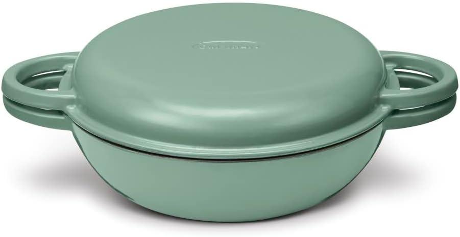 Sage Green Enameled Cast Iron 2-in-1 Multipurpose Set