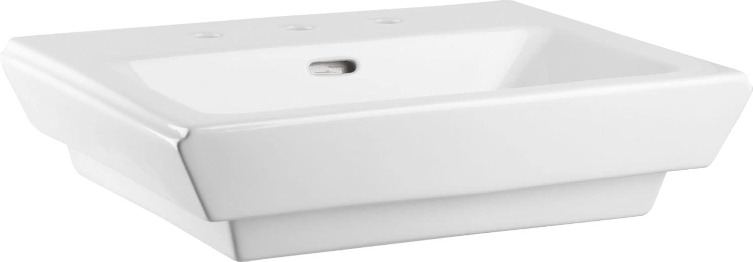 Proflo Pf1184 22-7/8" Rectangular Vitreous China Pedestal Bathroom Sink - White