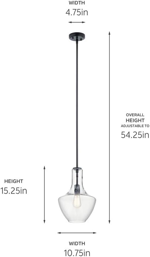 Kichler Lighting Everly 1 - Light Pendant in  Black