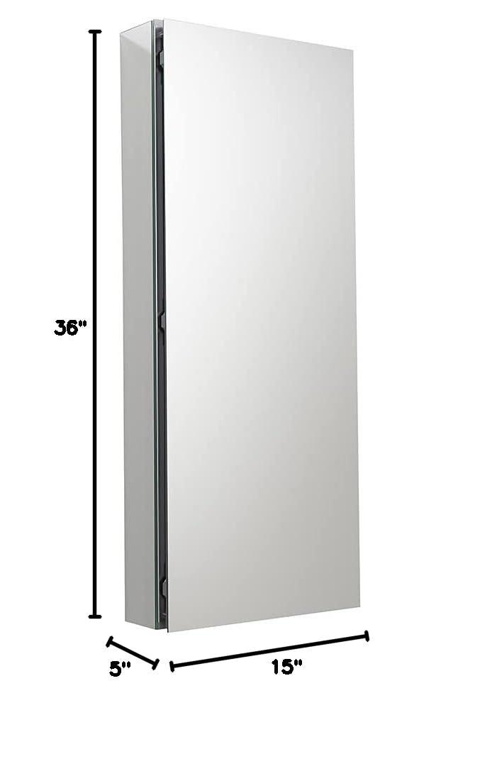Senza Recessed/Surface Mount Rectangular Frameless Bathroom Medicine Cabinet