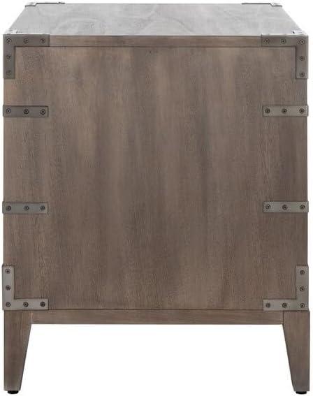 SAFAVIEH Couture Nisha Glam Nightstand with 3 Drawers, Light Brown