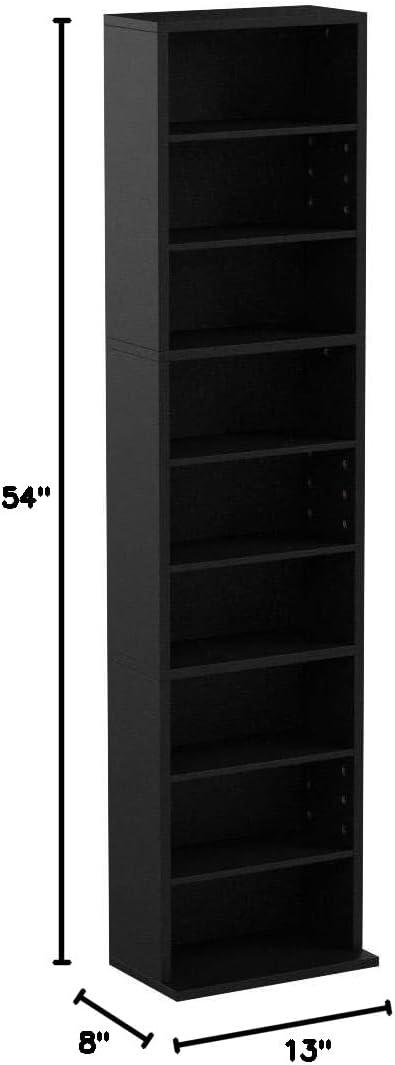 Atlantic Herrin Media Storage Cabinet – Protects & Organizes Prized Music, Movie, Video Games or Memorabilia Collections, PN 74736250 in Ebony