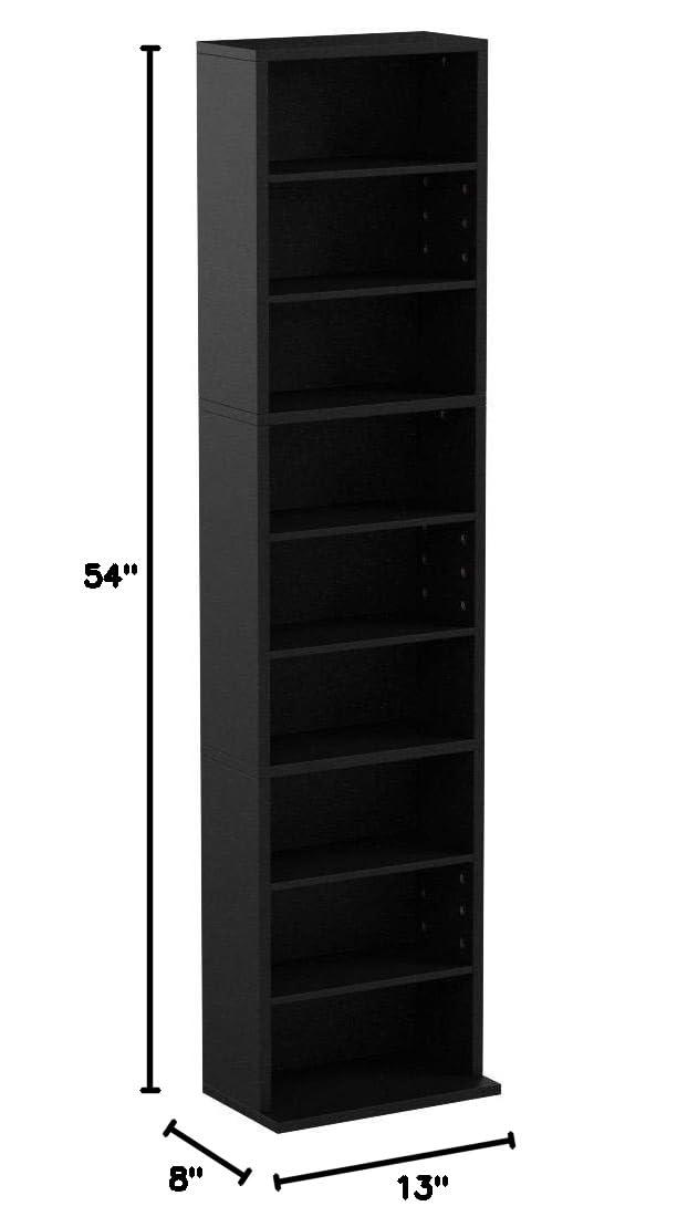 Atlantic Herrin Media Storage Cabinet – Protects & Organizes Prized Music, Movie, Video Games or Memorabilia Collections, PN 74736250 in Ebony