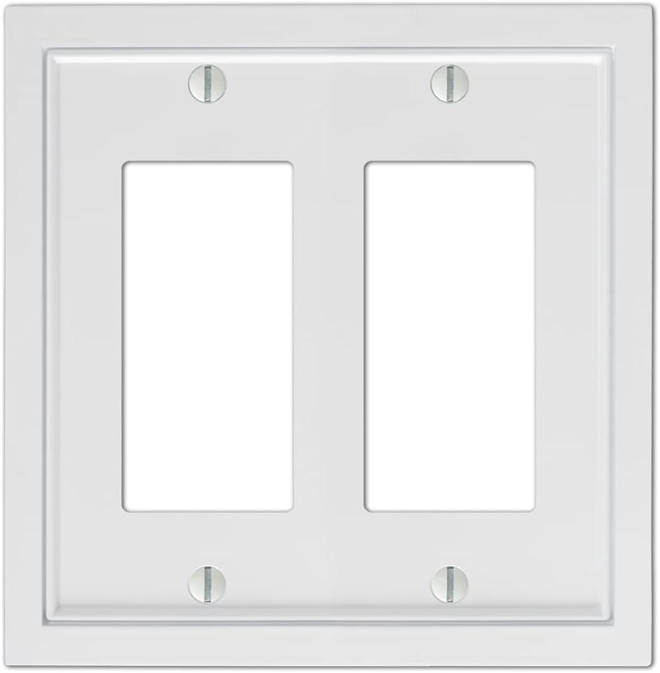 Amerelle 900RRW Shaker Wallplate, 2 Rocker, Cast Metal, White, 1-Pack