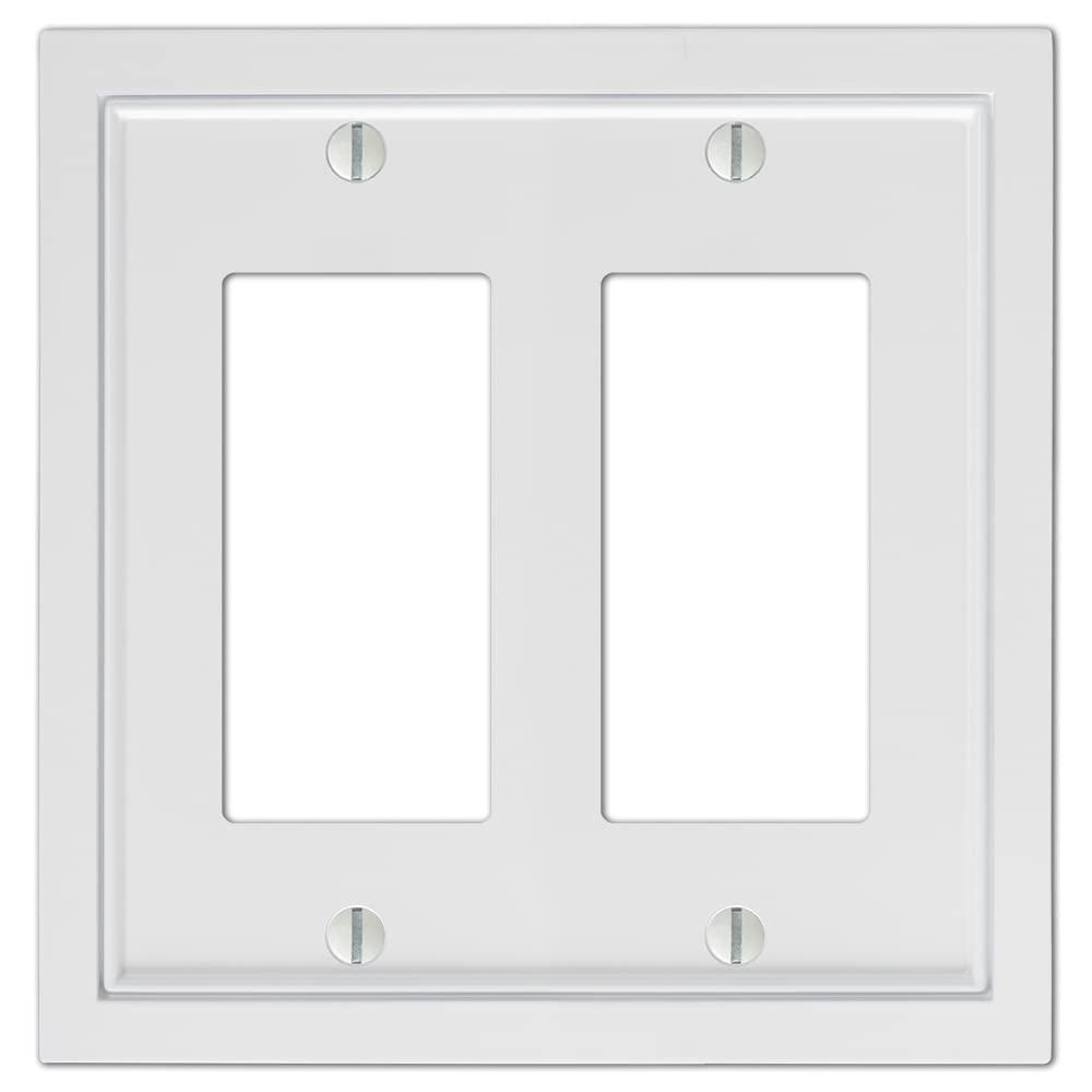 Amerelle 900RRW Shaker Wallplate, 2 Rocker, Cast Metal, White, 1-Pack