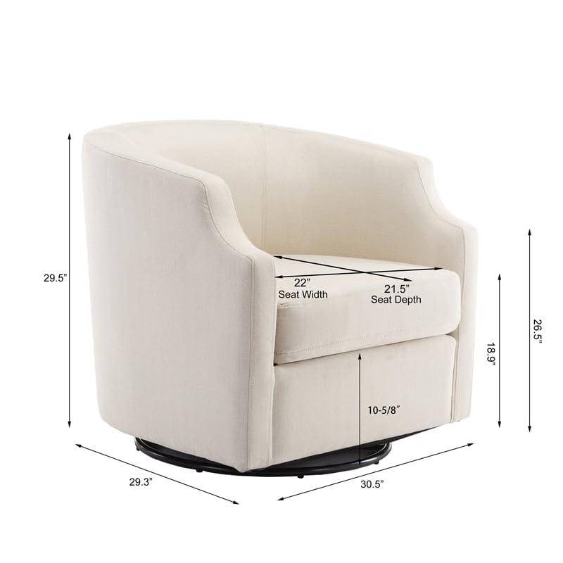 Debbie 77.47cm Wide Polyester Swivel Barrel Chair