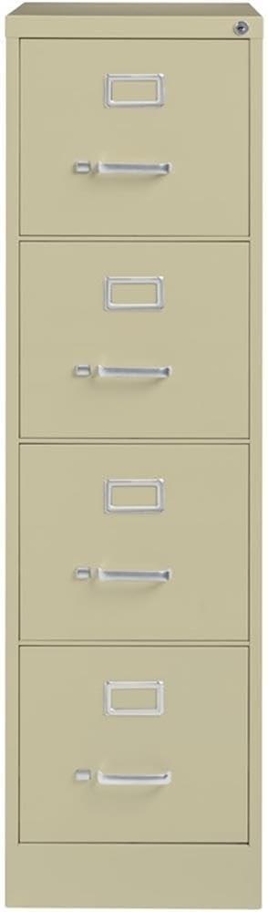 Beige Metal 4-Drawer Lockable Vertical File Cabinet