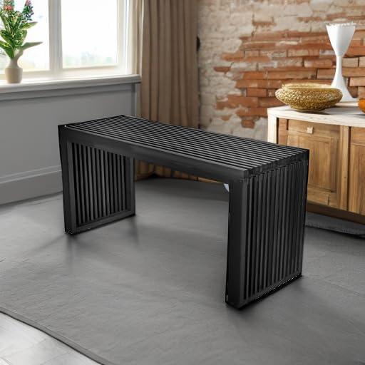 Latitude Run® Seamas Bamboo Bench, Farmhouse Dining Bench Entryway Bench for Living Room, Hallway, Bedroom, Bathroom