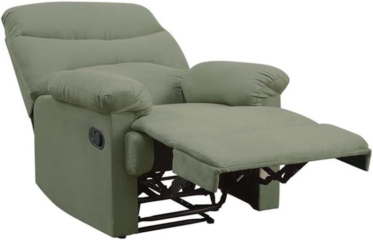 ACME Arcadia Smooth Microfiber Recliner Chair with External Handle, Sage Green