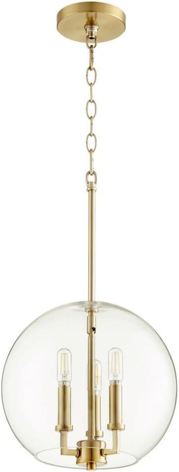 Quorum Lighting 3 - Light Pendant in  Aged Brass