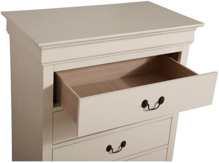 Glory Furniture Louis Phillipe 5 Drawer Chest in Beige