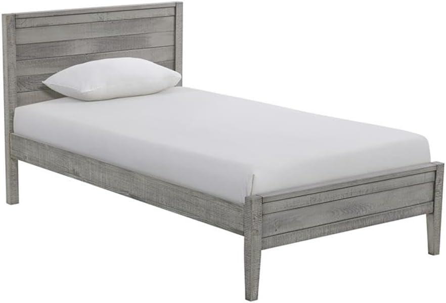 Alaterre Windsor Wood Farmhouse Industrial Bohemian Style 3 Pc Bedroom Set With Slat Twin Bed 2 Nightstands