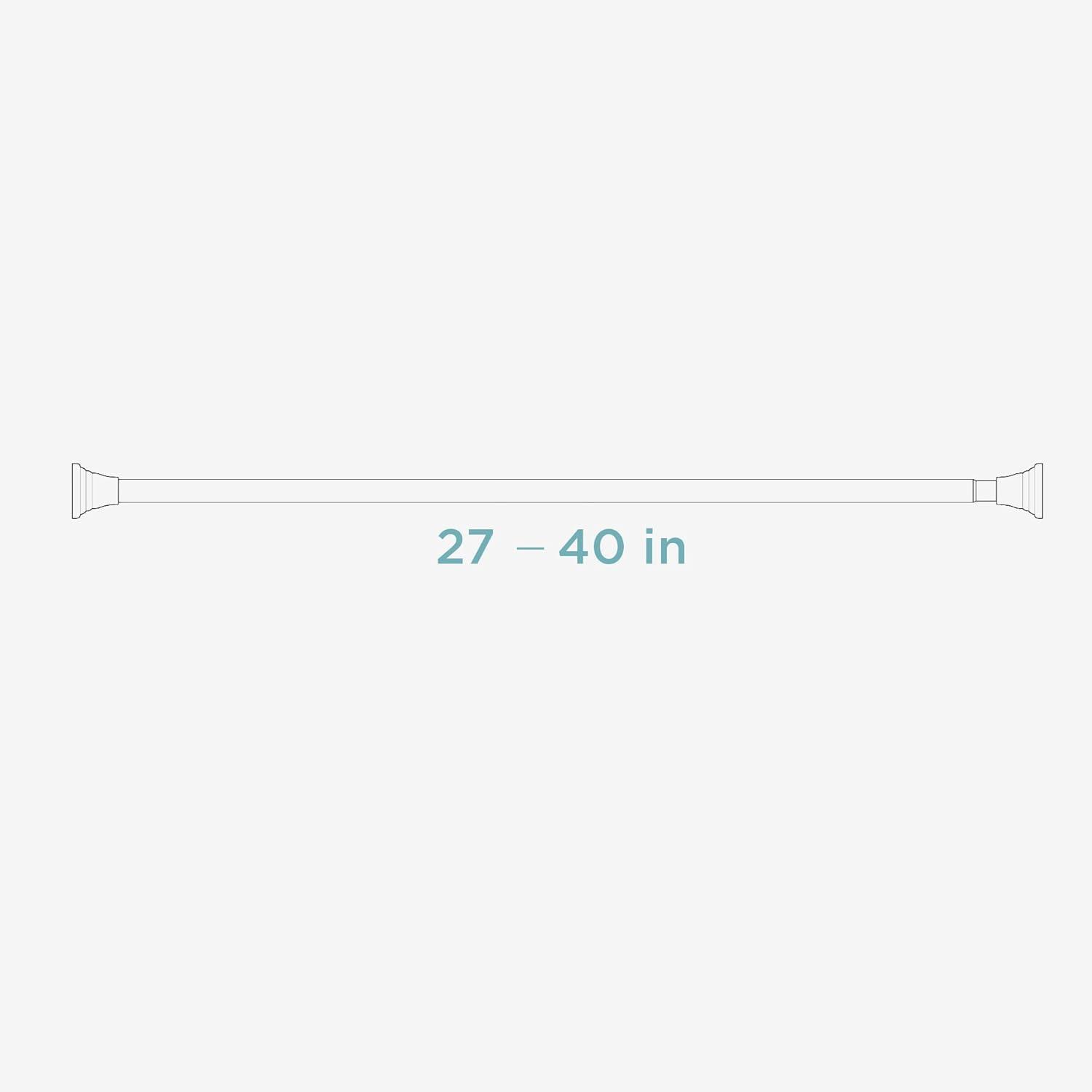 Zenna Home Adjustable Tension Stall Shower Rod, 26 - 40 Inches, White