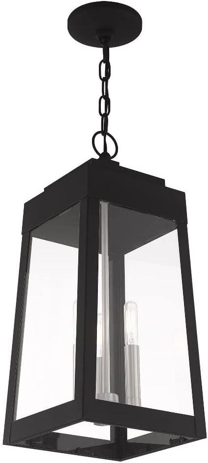 3 Light Outdoor Pendant Lantern in Mid Century Modern Style 8.25 inches Wide By 19.75 inches High-Satin Brass Finish Bailey Street Home