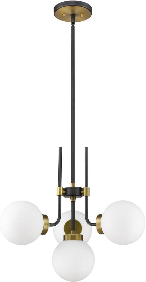 Z-Lite Parsons 4 - Light Chandelier in  Matte Black/Olde Brass