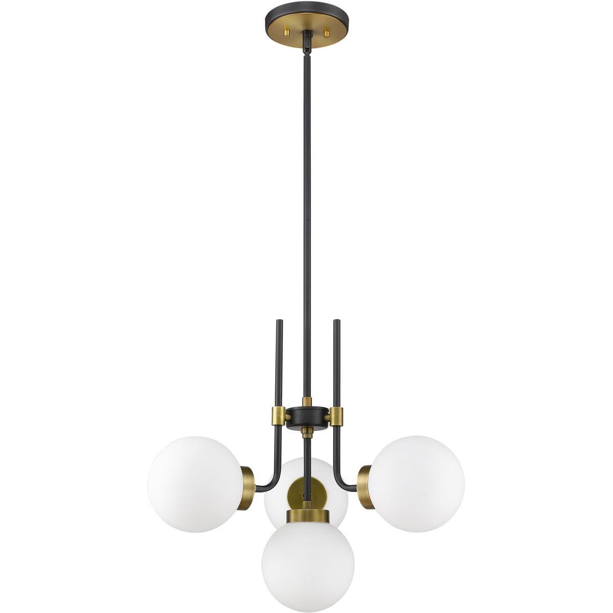 Z-Lite Parsons 4 - Light Chandelier in  Matte Black/Olde Brass