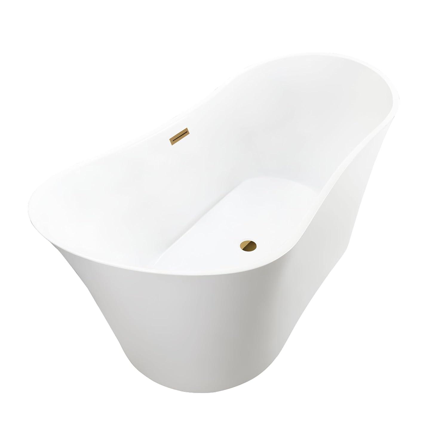67" x 32" Freestanding Soaking Acrylic Bathtub
