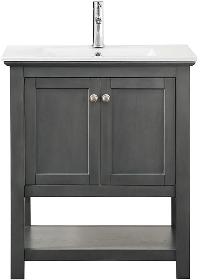 Manchester 30" Freestanding Single Sink Bathroom Vanity with Integrated Sink (Faucet Not Included)