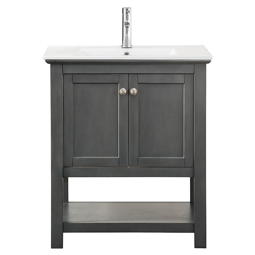 Manchester 30" Freestanding Single Sink Bathroom Vanity with Integrated Sink (Faucet Not Included)
