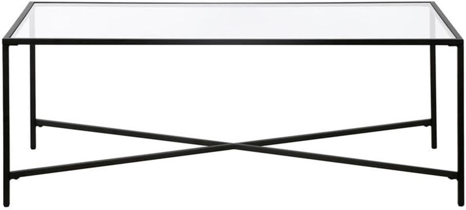 Henn&Hart Black Bronze Coffee Table with Glass Top